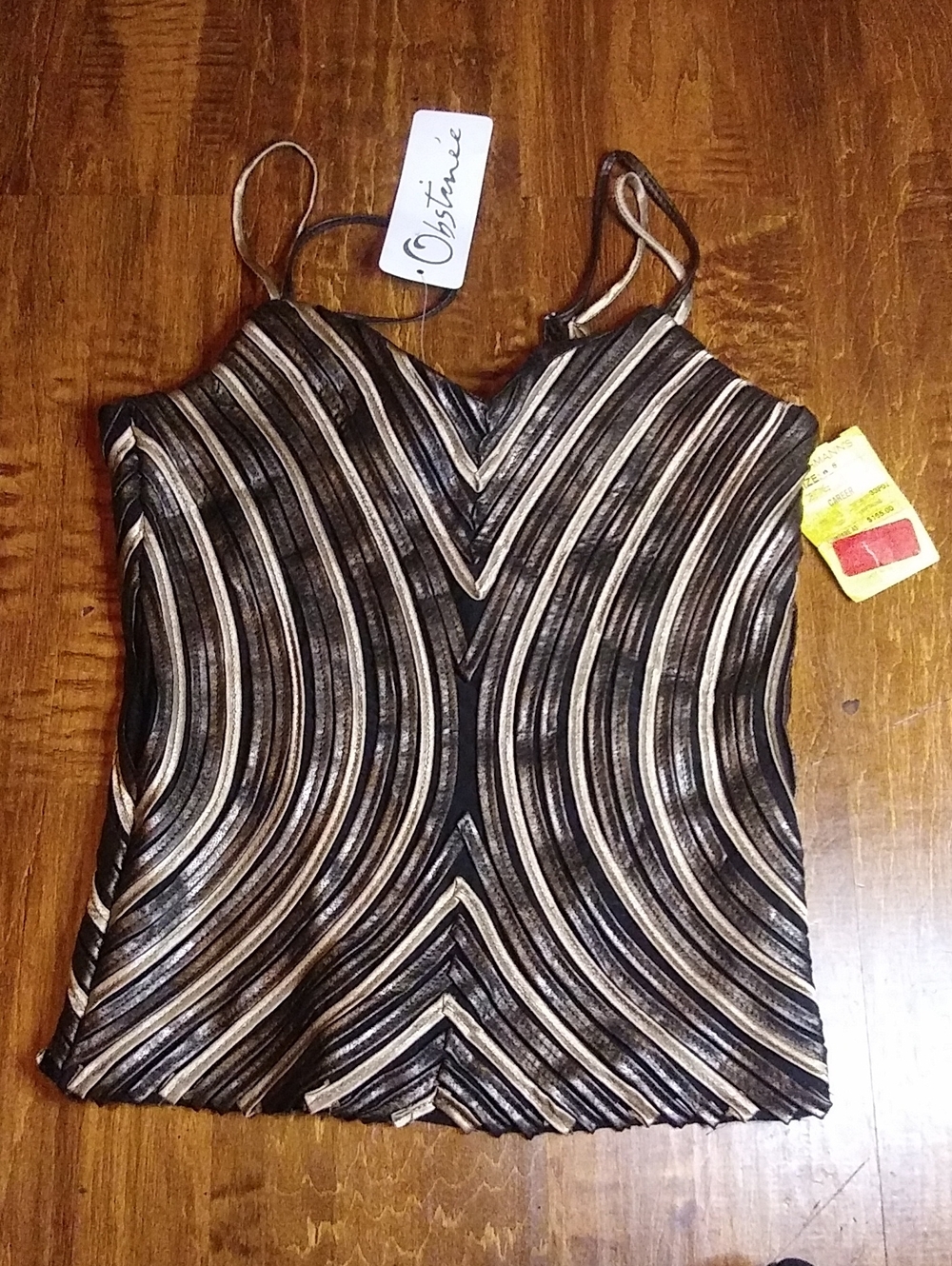 Black & Gold Metallic Striped Camisole